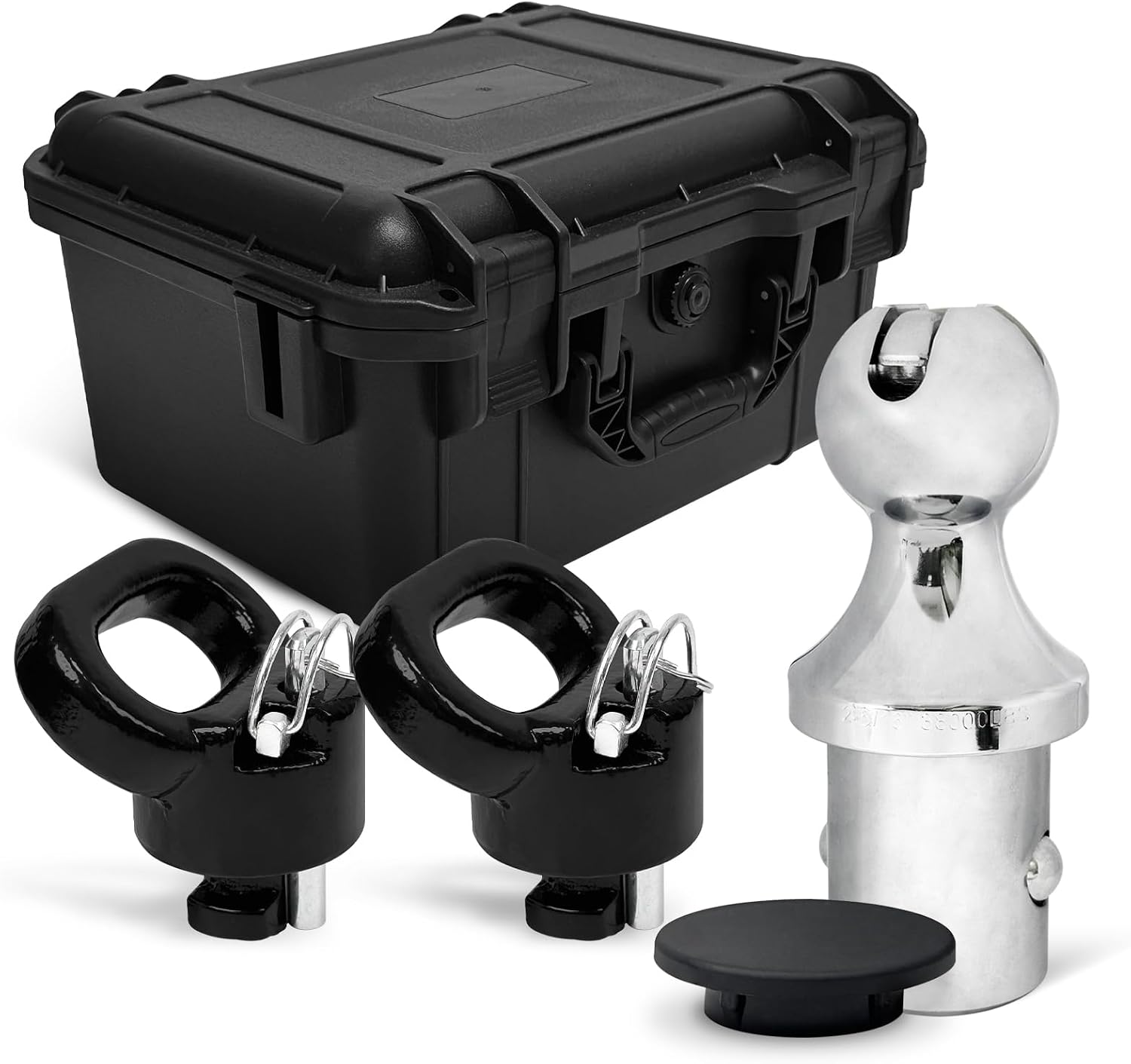 60618 Puck System 38000 LBS Gooseneck Hitch Ball Kit - Compatible with 2013-2024 Dodge RAM 2500 3500 - 2-5/16 Inch Gooseneck Ball for Truck Bed with 2 Pack Safety Chain Anchors