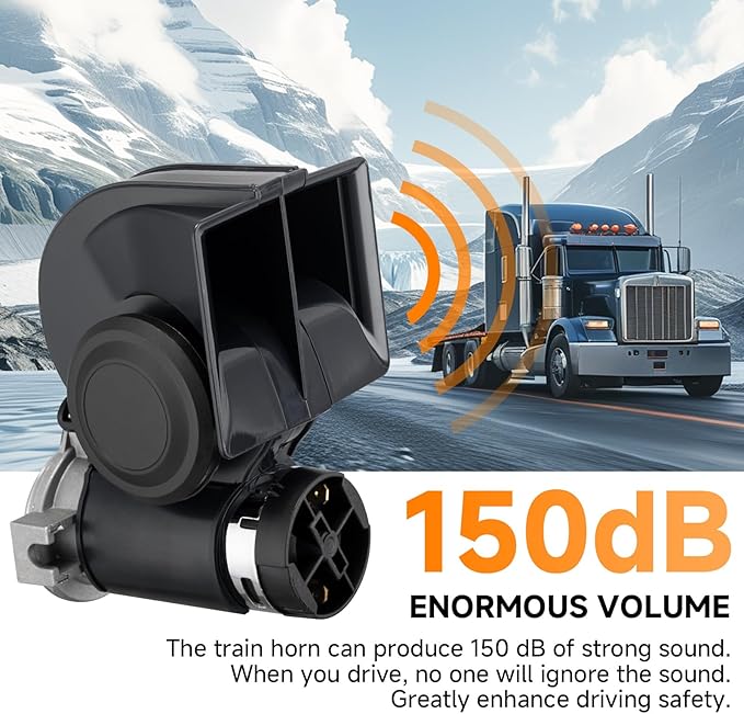 Air Horn for Truck, Super High Pitched Train Horn for Car, Waterproof Snail - Image 2