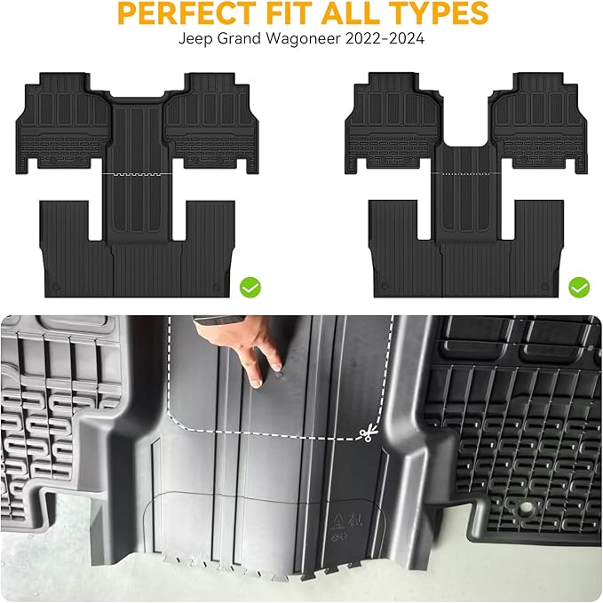 3W Floor Mats Fit for Jeep Grand Wagoneer/Grand Wagoneer L 2022 2023 2024 2025 - Image 8