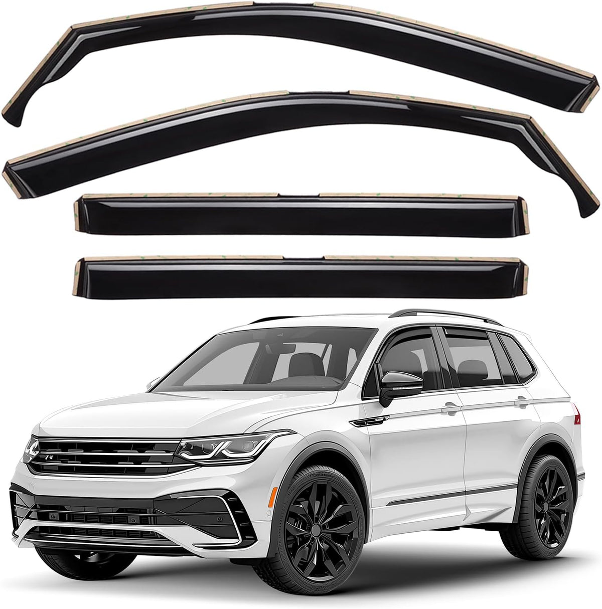 window deflectors smoke tinted in-channel side window vent, main product view