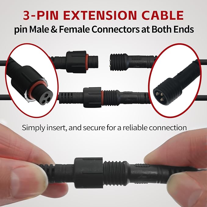 4 PCS 4FT 3 Pin RGB Rock Light Extension Wire, Design - Image 3