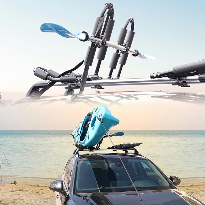 FORWODE Premium Kayak Roof Rack, 1 Pair J-Bar Roof Rack, Folding Adjustable Rack - Image 6