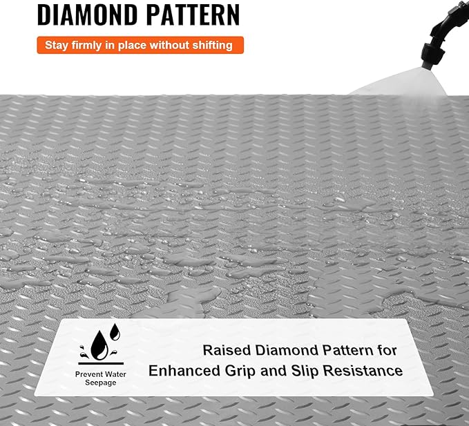 VEVOR Garage Floor Mat, 9.2 x 4.9 FT PVC Garage Flooring Roll, Non-Slip Diamond - Image 4
