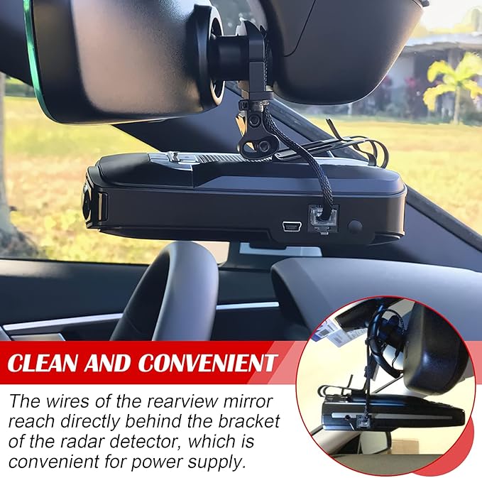 14" Upgraded Mirror Plug Wire Tap Radar Detector Hardwire Power Cord Kit - Image 3