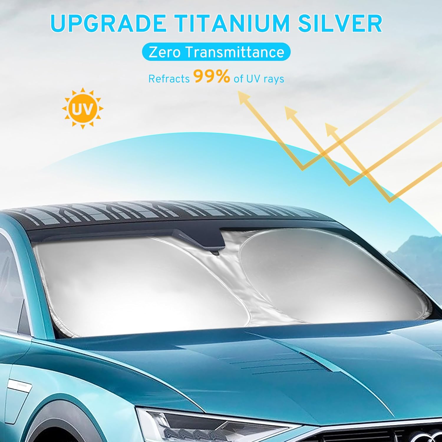 Car Windshield Sun Shade Sunshade Compatible with Acura RDX Tech A-Spec Advance SUV 2027 2026 2025 2024 2023-2019 Accessories, Foldable Car Front Window Sun Shield Visor