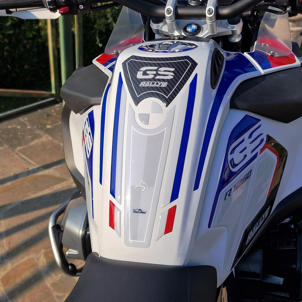Motorcycle 3D Stickers Compatible with BMW R 1250 GS Adventure 2021-2024. Tank Protector Protection from Impact and Scratches. Resin Stickers - Made in Italy (Rallye)