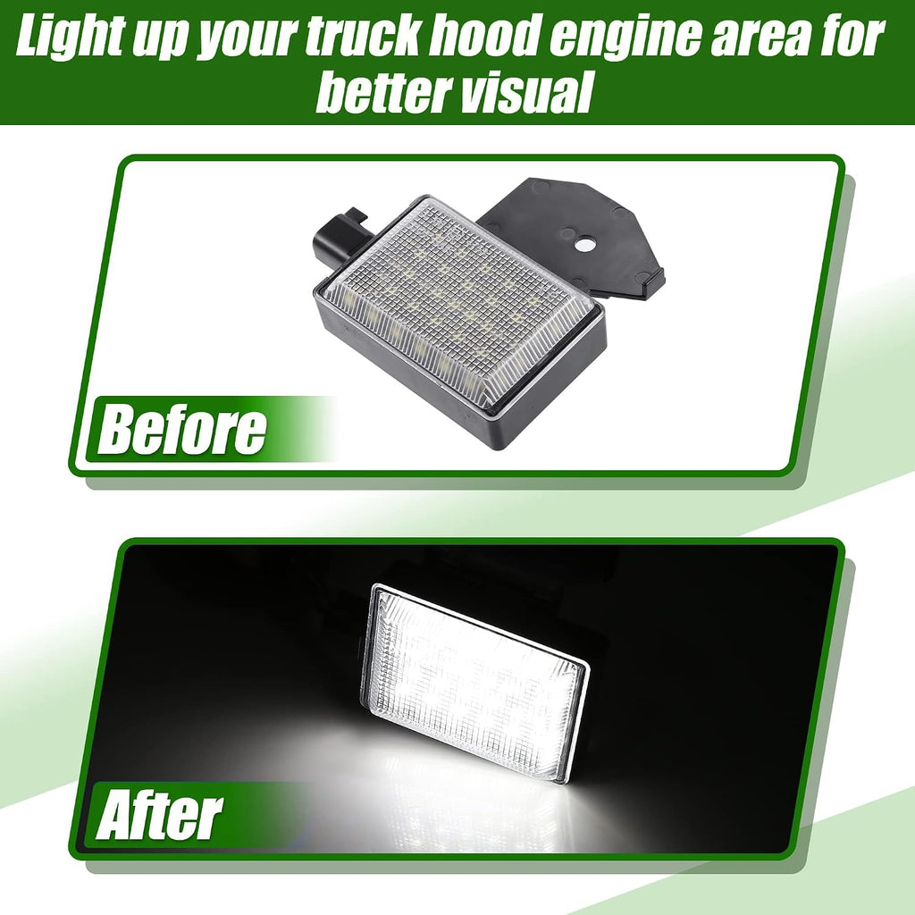 LED Under Hood Engine Light Kit with Harness, Compatible with Dodge Ram 1500 2500 3500 4500 5500, Jeep Wrangler Grand Cherokee, Chrysler 300, Replaces 68395126AA 56021441AC – 2-Pin Plug