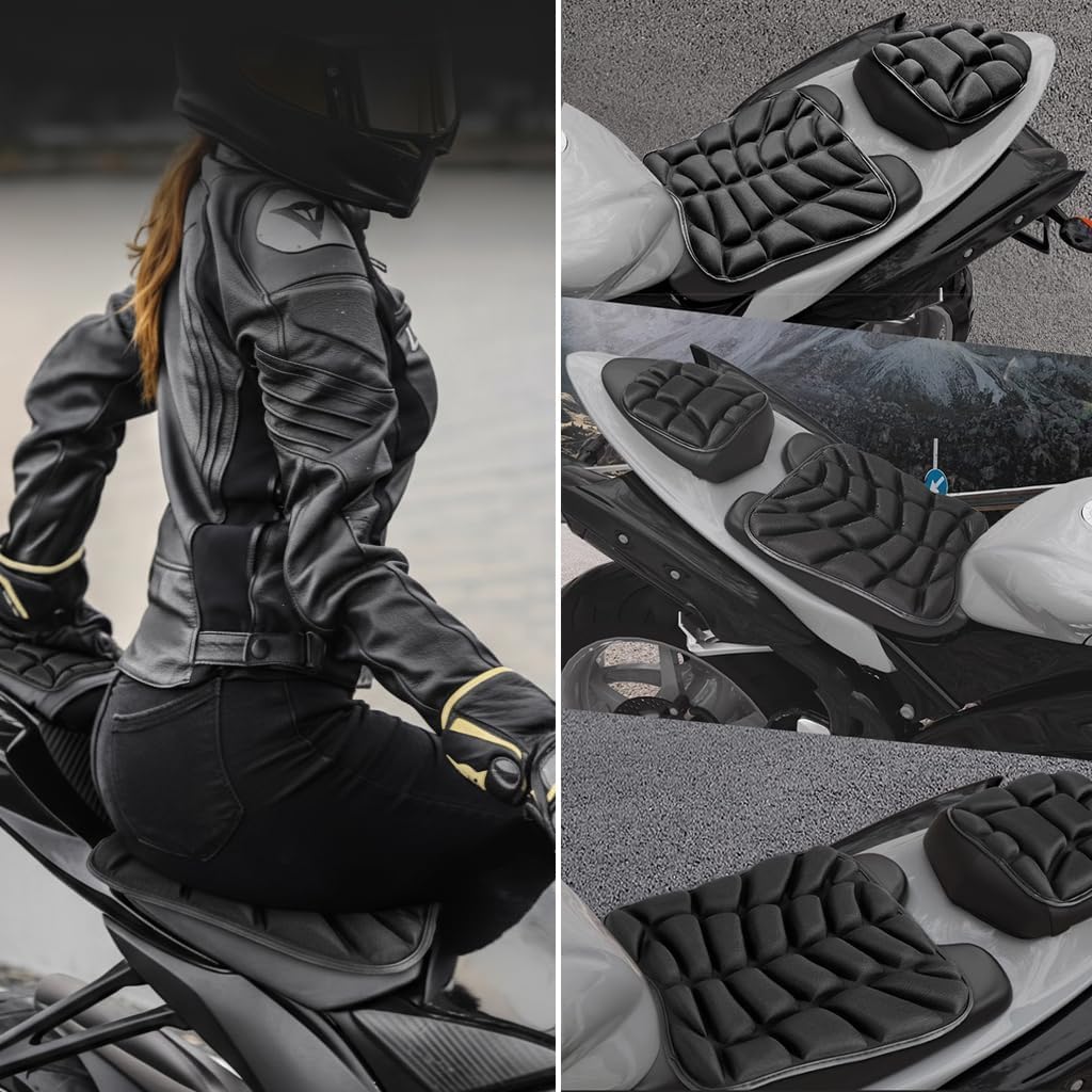 Motorcycle Seat Cushion for Kawasaki Ninja 500 SE Performance/Ninja 500 SE 40th Anniversary Edition ABS, Ergonomic Design with Shock Absorption Breathable Comfort for Long Rides Fit for Most Bikes