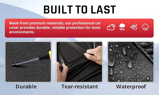 Waterproof Car Cover with Red Stripe Design, Outdoor/Indoor Car Cover - Image 3