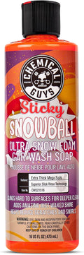 Chemical Guys CWS21516 Sticky Snowball Ultra Snow Foam Car Wash Soap (Works with Foam Cannons or Bucket Washes) Safe for Cars, Trucks, Motorcycles, RVs & More 16 fl oz, Cherry Scent
