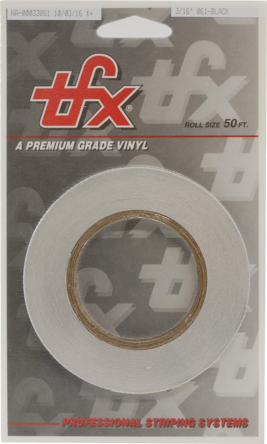 Universal TFX 00033061 - Auto Customizing Dual Pinstripe - 3/16" x 50' (1/16" Stripe, Gap, 1/16" Stripe) - 061-Black