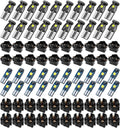 40PCS T5 T10 Car LED Bulbs Dash Lights with Twist Socket - Instrument Cluster Light Car Interior Replacement Bulb for Dashboard Panel Gauge Indicator Lamps Map Dome Lights (White)