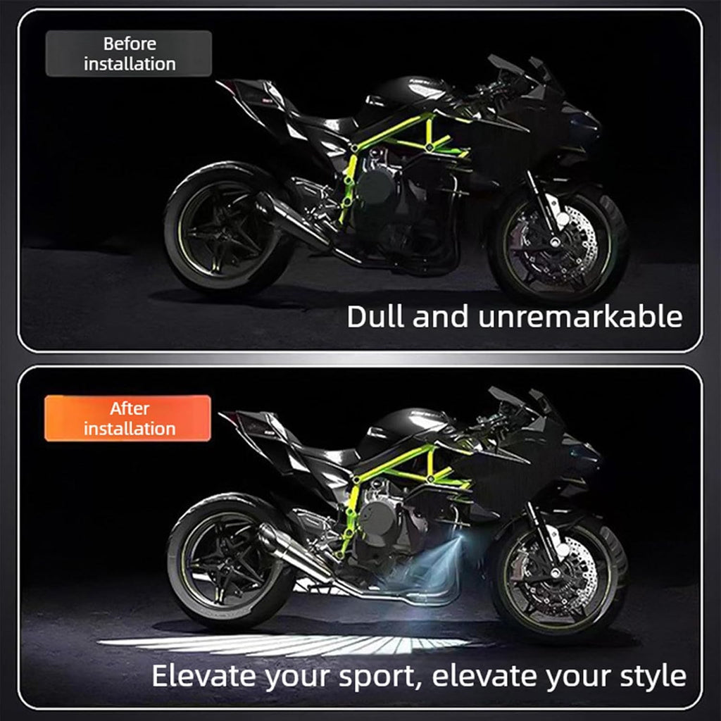 Motorcycle Angel Wings Projection Light, Universal Ground Courtesy Light, LED Decorative Ambient Light for Motorbike