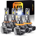 OXILAM M5S H11 9005 Light Bulbs Combo, 80000LM 900% Brighter 6500K Cool White