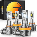 FORENNER H11 9005 Light Bulbs Combo, 1000% Super Brightness, 1:1 Size Easy Installation H11/H9/H8 9005/HB3 Bulbs, 10-Year Life, IP68 Waterproof, Pack of 4