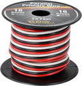 GG Grand General 55302 Parallel Primary 3-Wire 25ft Roll with Spool for trucks, automobile and more –Black, Red & White