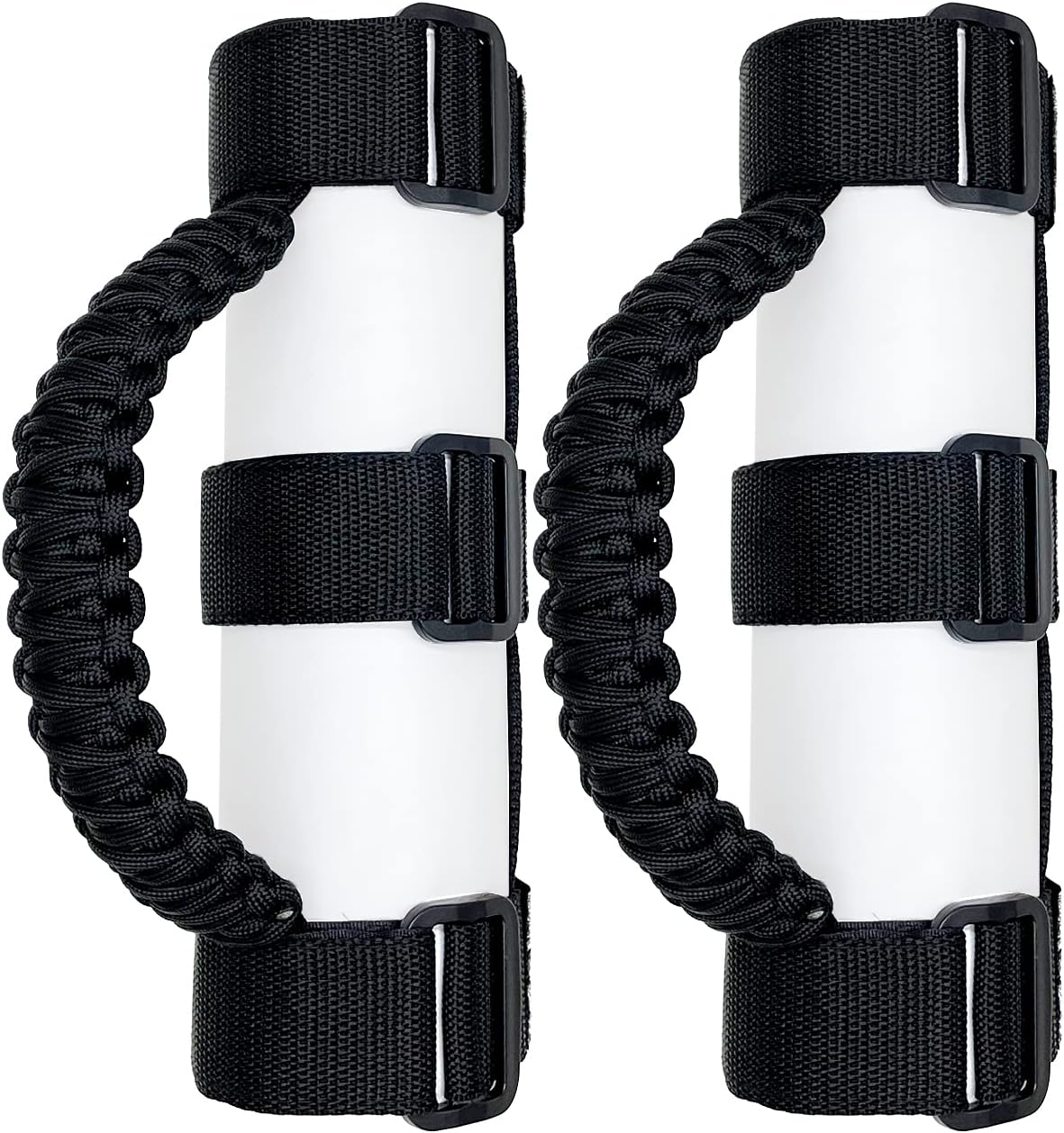 2 x Roll Bar Grab Handles Grip Handle for Jeep Wrangler YJ TJ JK JKU JL JLU Sahara Rubicon X Sports Freedom & Unlimited 1987-2022 (Black)