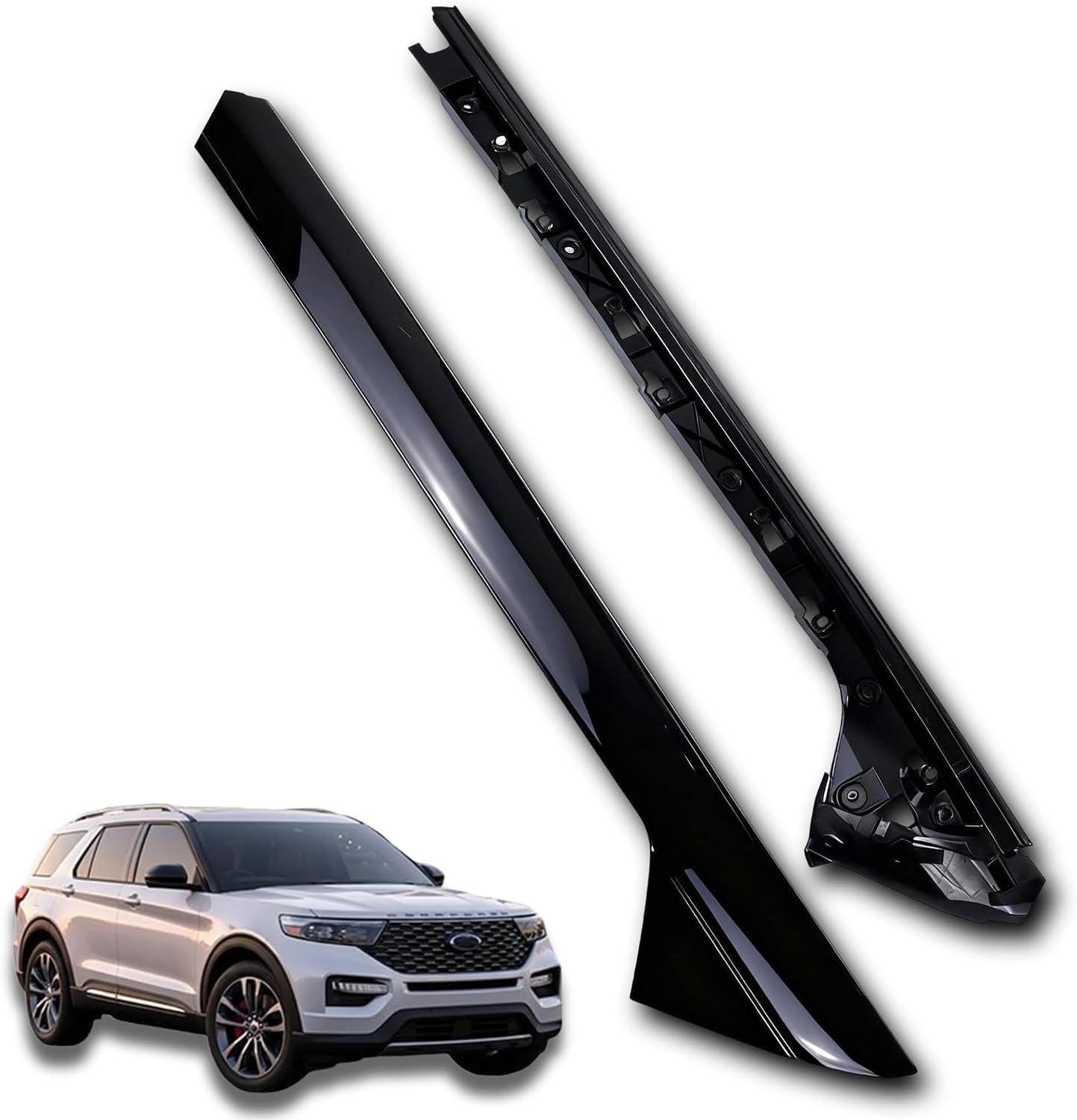 Right Passenger Side Windshield A-Pillar Molding Trim, Outer Cover Compatible with 2011-2019 Ford Explorer, Replaces 926-451 BB5Z-7803136-AA BB5Z7803136BA