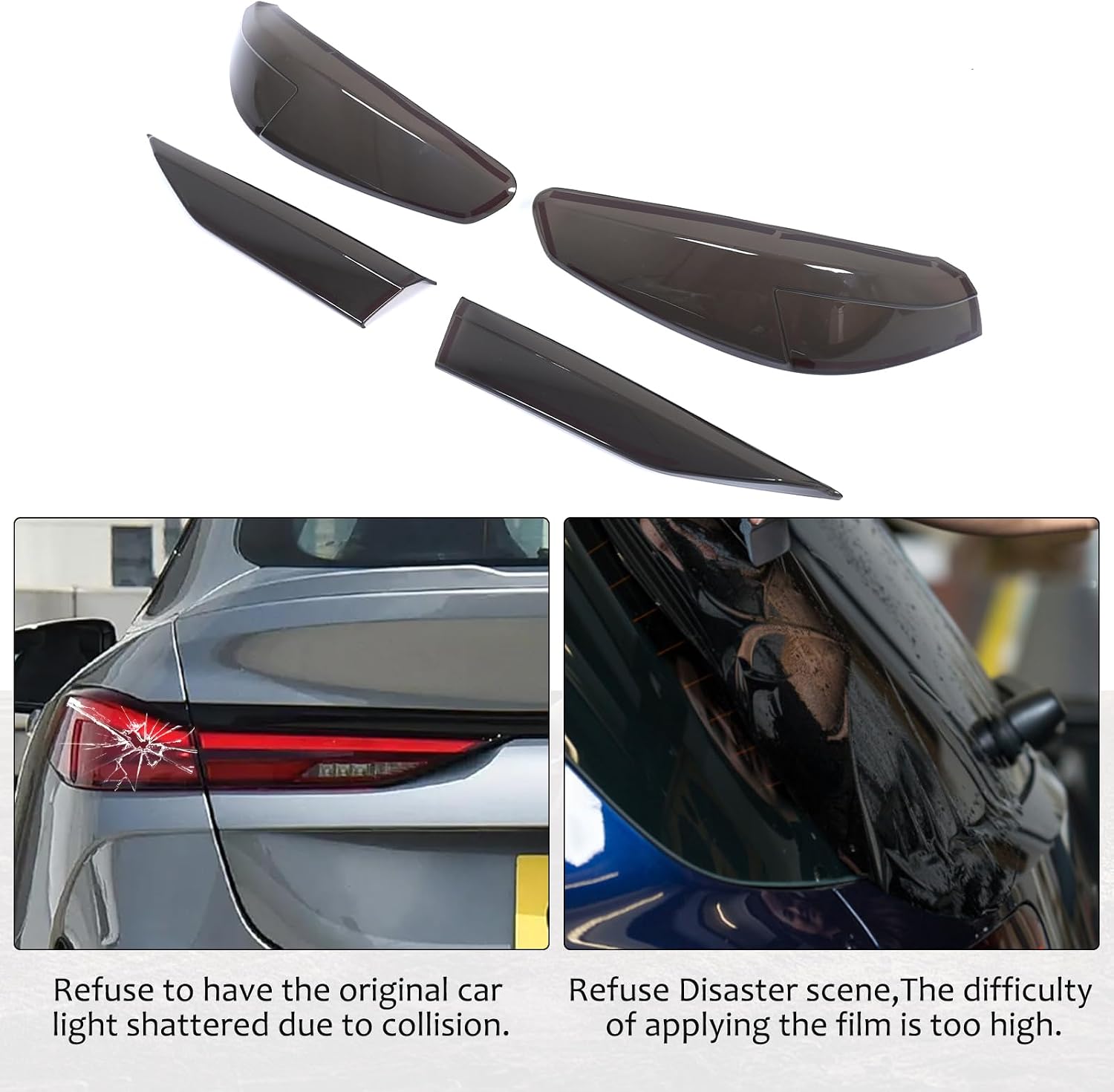 Sekhyna Car Tail Light Lamp Cover for BMW,Rear Tail Light Shell Trim Cover,Rear Lamp Shade Brake Indicator Light Accessories (BMW 2 Series F44 2020-2024 Model, 4PCS