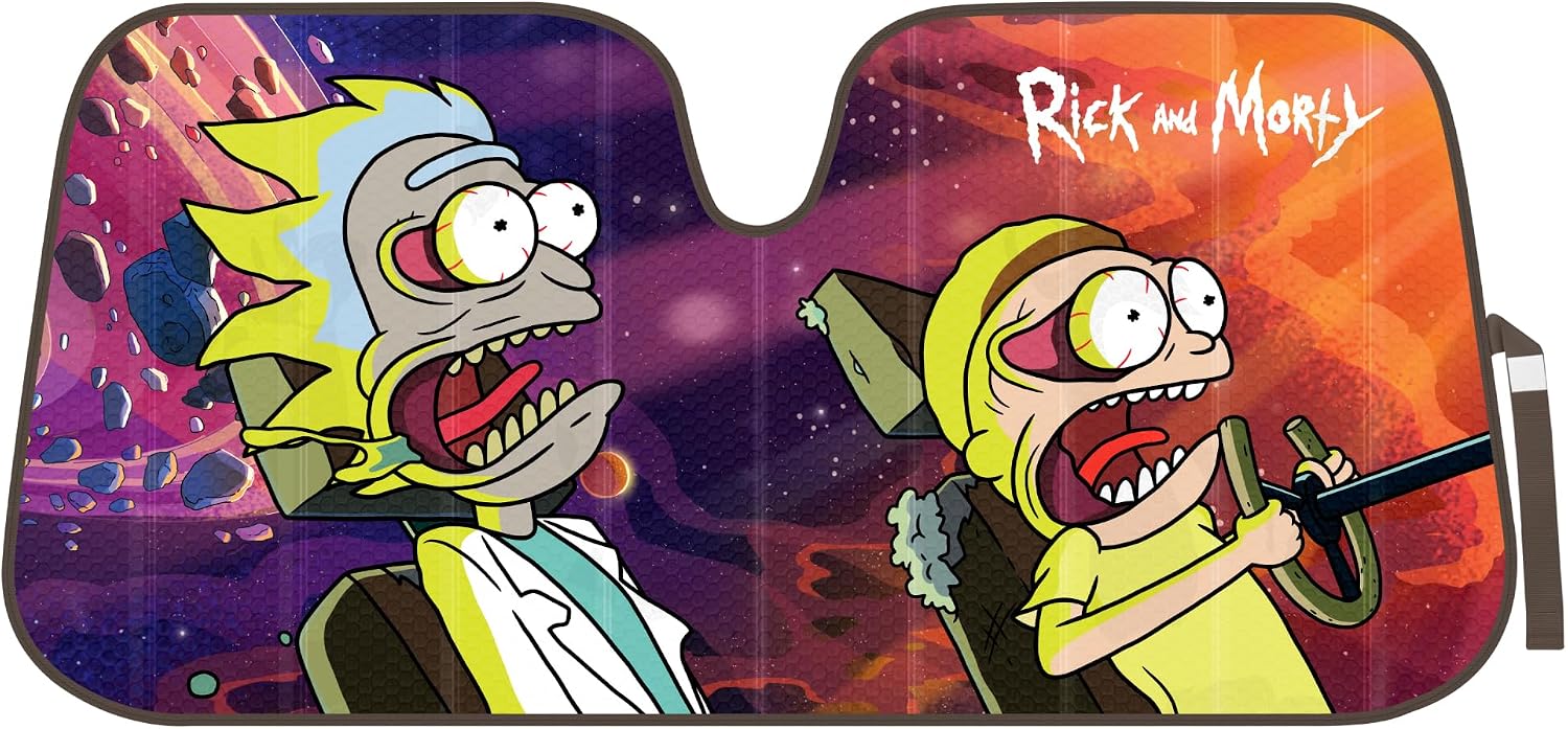 Rick and Morty Car Windshield Sun Shade Accordion Style Sunshade for Car Window Cartoon Car Sun Shade Rick and Morty Car Accessories