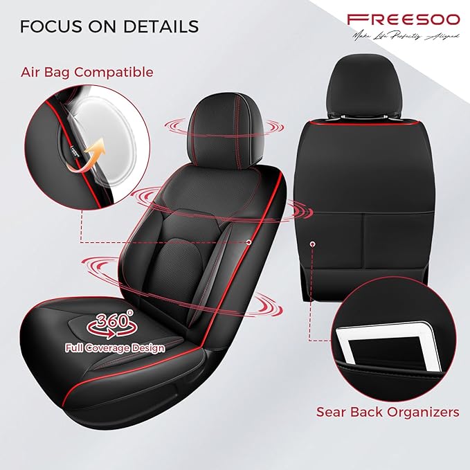 FREESOO Car Seat Covers Front Seats 2PCs, Waterproof Automotive Seat Covers - Image 3