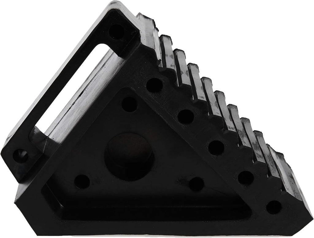 Sunex 1310 10-Ton Medium Height Pin Type Jack Stands, Pair & MAXXHAUL 70472 Solid Rubber Heavy Duty Black Wheel Chock 2-Pack, 8" x 4" x 6"