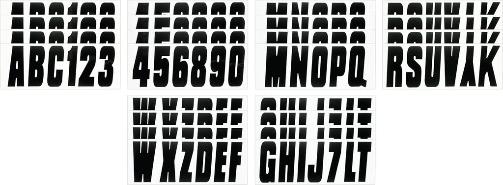 Hardline Products USA Series 350 Boat Lettering & Registration Decal Kit – Solid Black, 3-Inch –Fuel Resistant Marine Vinyl – Fits Boats, PWC, Pontoons – 146 Piece Set -BLK350EC