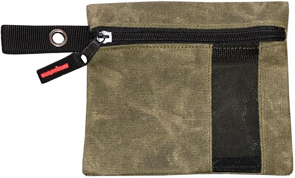 Overland Vehicle Systems Small Size 3-Bag Set of Storage Bags with Mesh Windows- #12 Waxed Canvas - Infused with Paraffin Wax Waterproofing - Universal For, Tools, Automotive, and more!