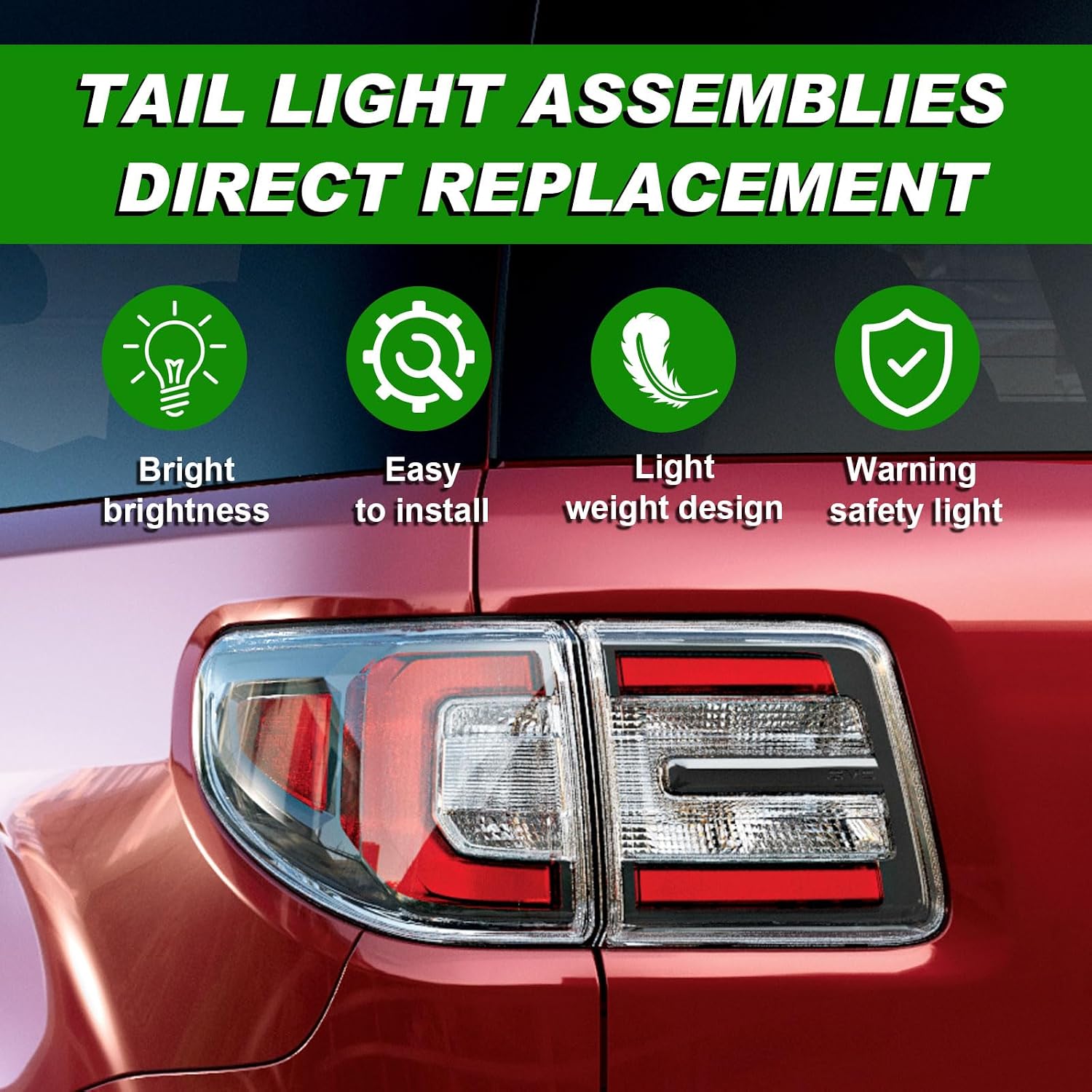 Lochnchn Tail Lights Compatible with GMC Acadia 2013-2016 Acadia Limited 2017 Rear LED Taillights Assembly Left Driver Side Tail Lamp Replace 84051375-PFM.Not Include Bulb