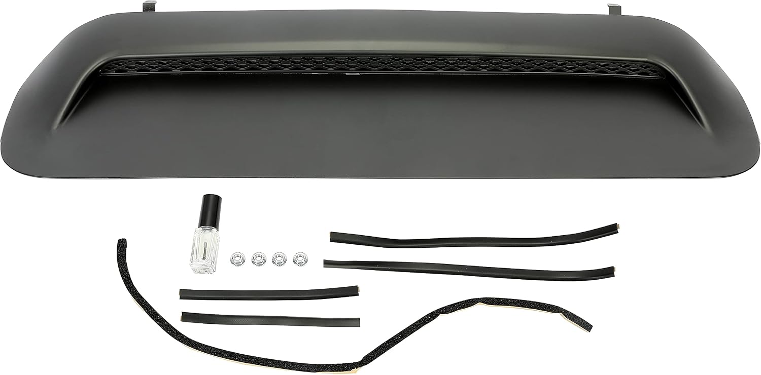 ECOTRIC Front Upper Hood Scoop Compatible with 2010-2022 Toyota 4Runner 2012-2015 Tacoma Sport Hood Air Flow Scoop Bulge Insert Kit Upgrade Painted Black