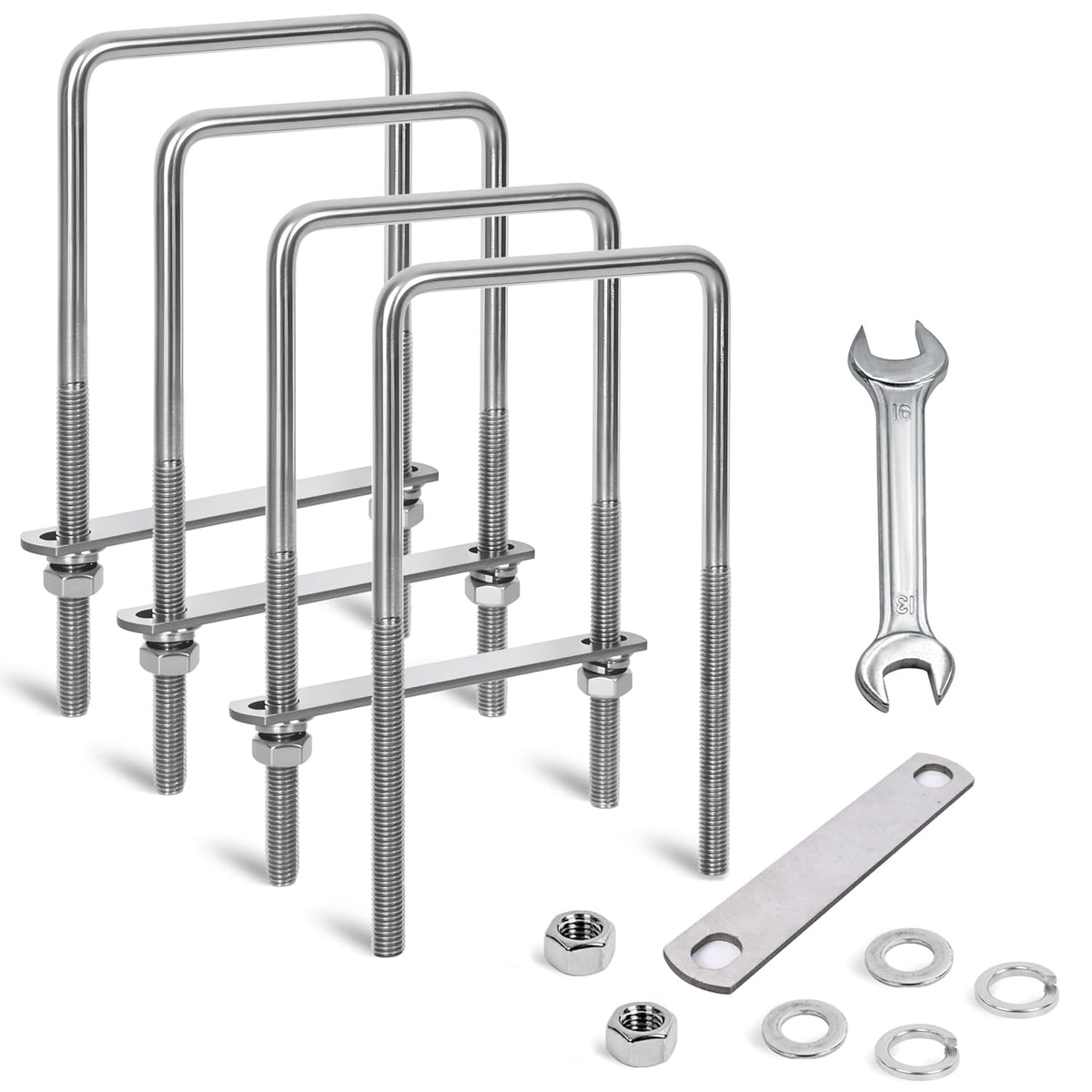 4 sets m10 square u bolts 4 inch, main product view