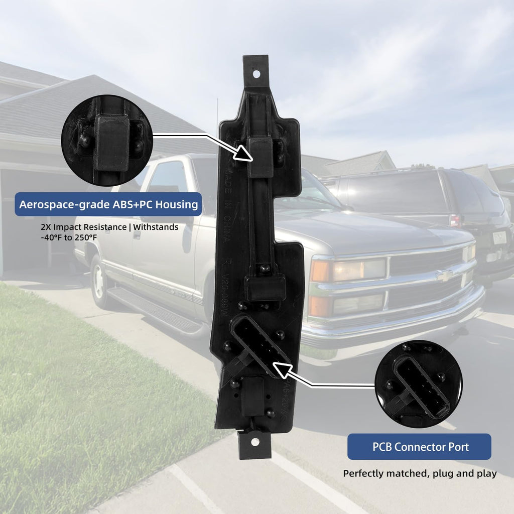 Tail Light Connector Plate with Bulbs Kit for 1988-2000 Chevy/GMC C/K 1500/2500/3500 Pickup, Suburban, Tahoe, Blazer, Escalade | Complete Socket Circuit Board, Fleetside, Left Driver Side