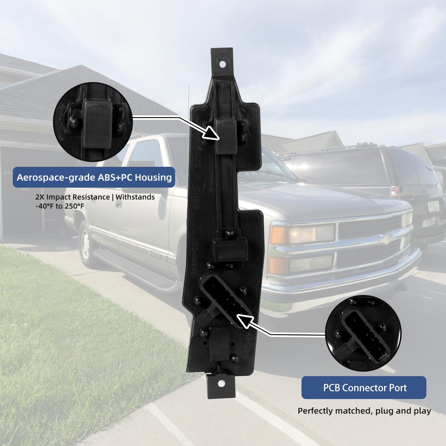 Tail Light Connector Plate with Bulbs Kit for 1988-2000 Chevy/GMC C/K 1500/2500/3500 Pickup, Suburban, Tahoe, Blazer, Escalade | Complete Socket Circuit Board, Fleetside, Left Driver Side