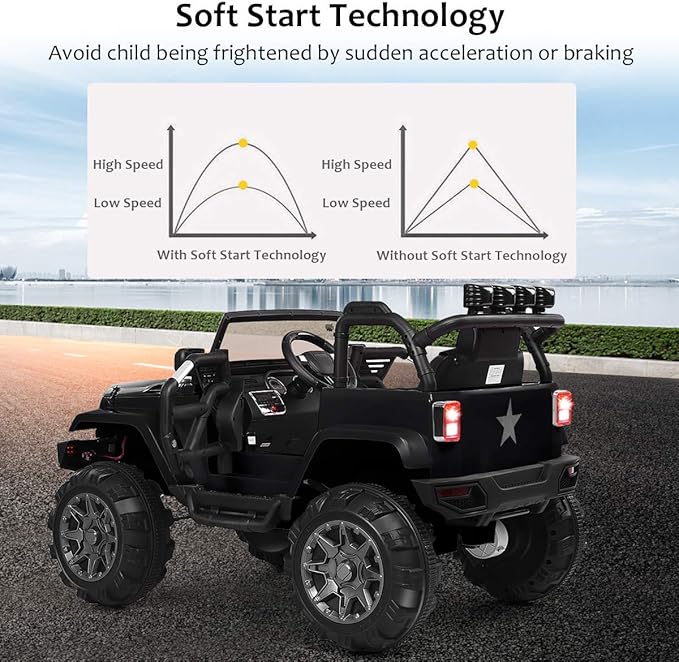 Costzon Ride On Car, 12V Battery Powered Electric Ride On Truck w/Parental - Image 8