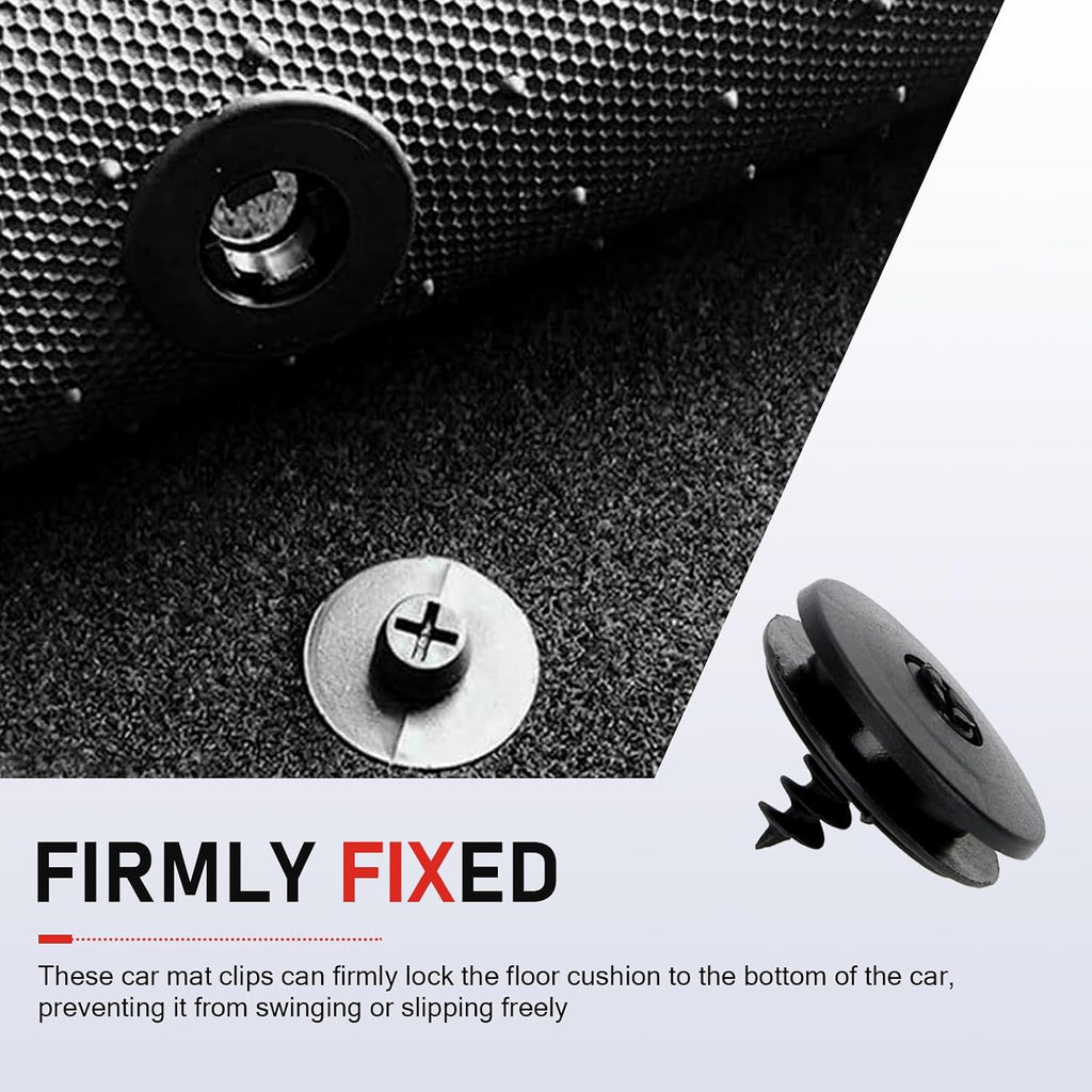 10 PCS Car Floor Mat Clips, Anti-Slip Plastic Floor Mat Retainers, Car Carpet Fastening Clip, Universal for Car Truck SUV RV Van (Black)