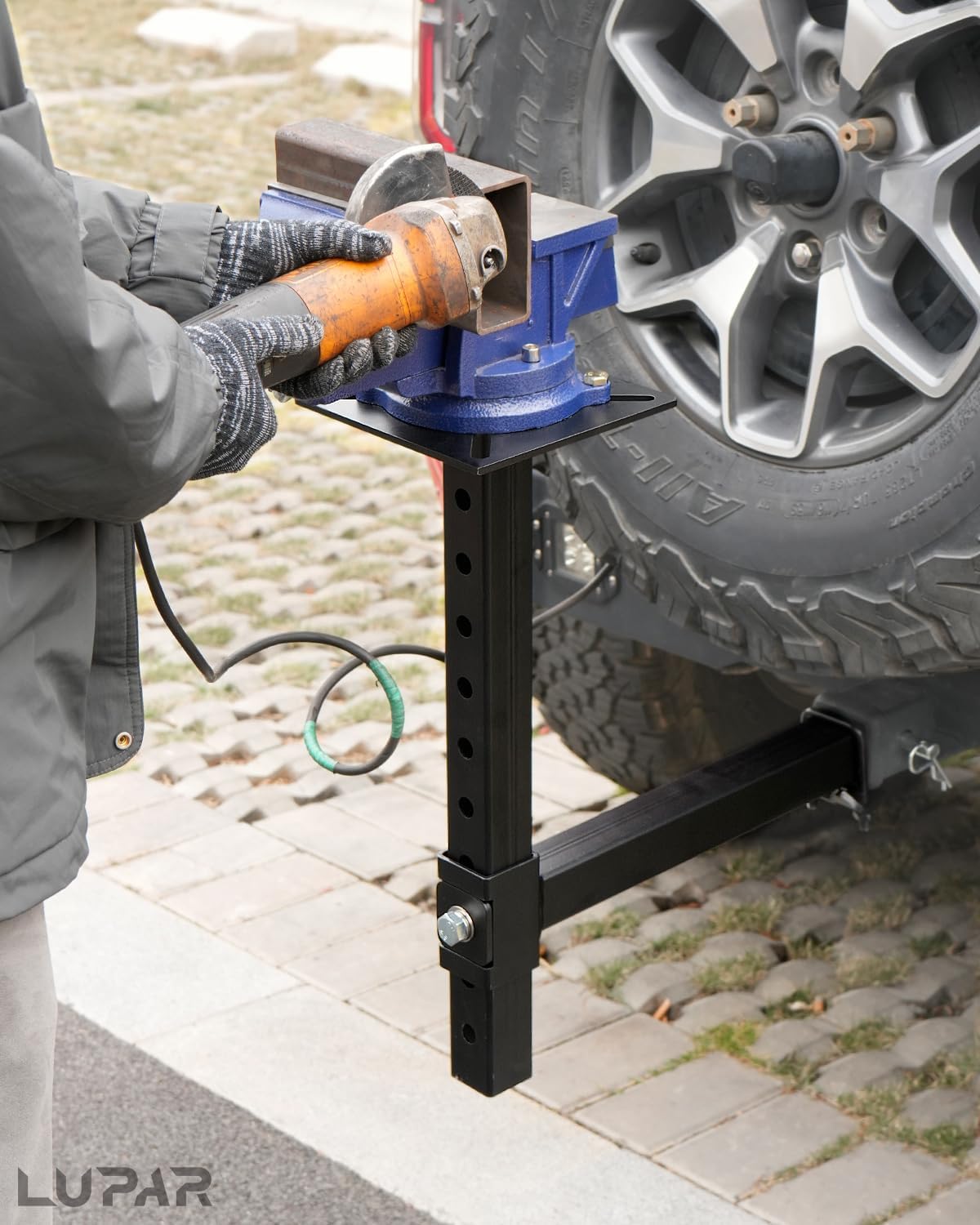 Heavy-Duty Hitch Mount Vise Plate, Hitch Vise Holder with Adjustable Height | Universal Fit for 2-Inch Receiver