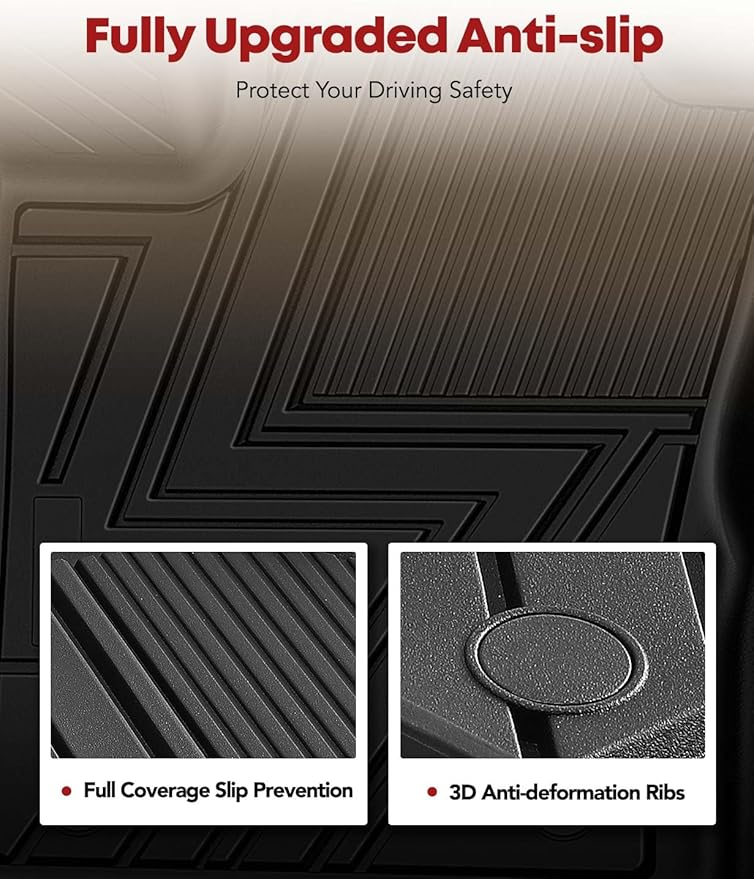 YHTAUTO Floor Mats Fit 2017-2025 Jeep Compass, TPE All Weather Car Mats - Image 4