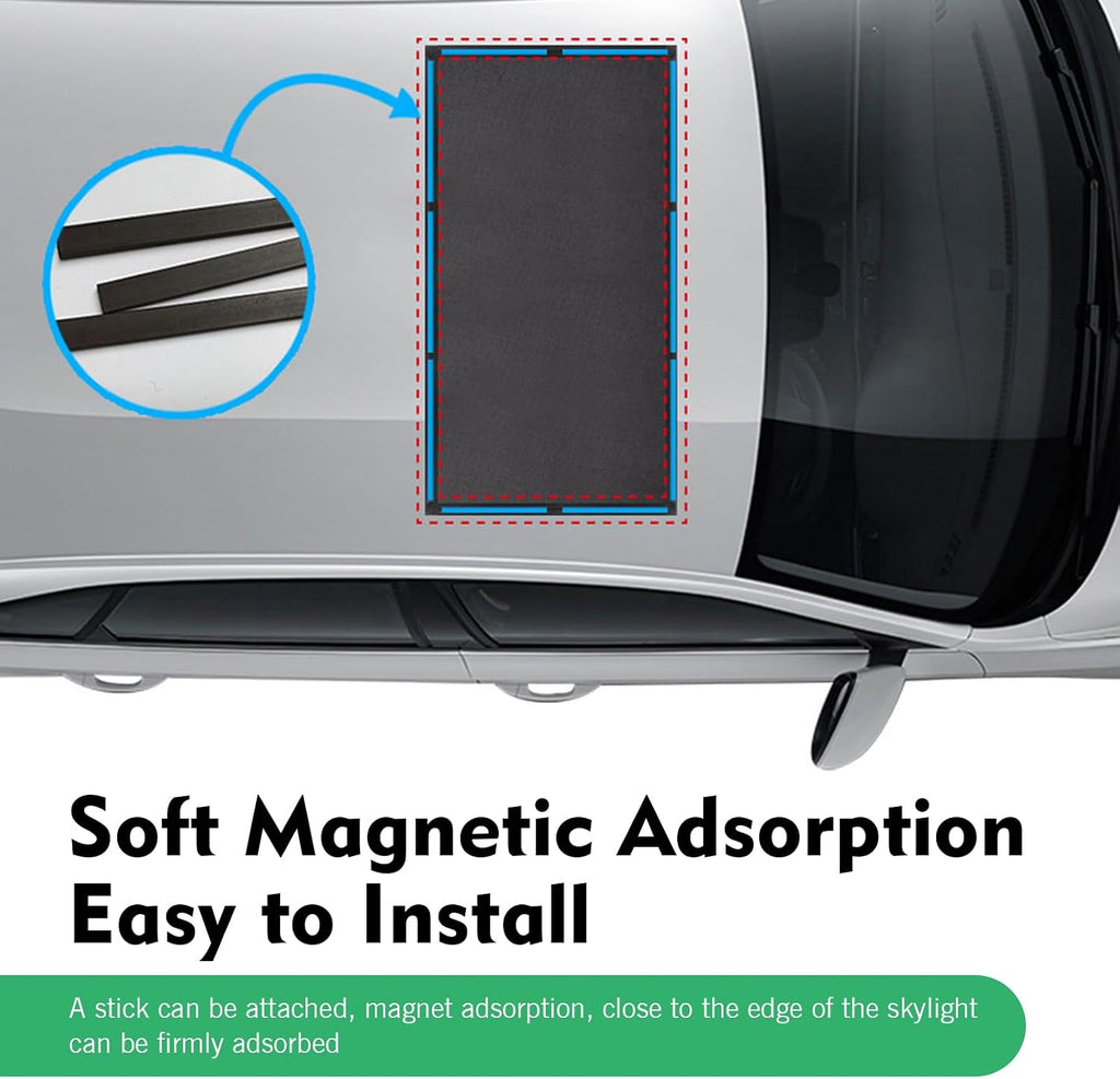 Car Sunroof Cover, Breathable Mesh Car Sunroof Sun Shade, 39.4In x 25.6In Roof Sunshade Cover, Universal Automotive Sun Protection Accessories (Black)