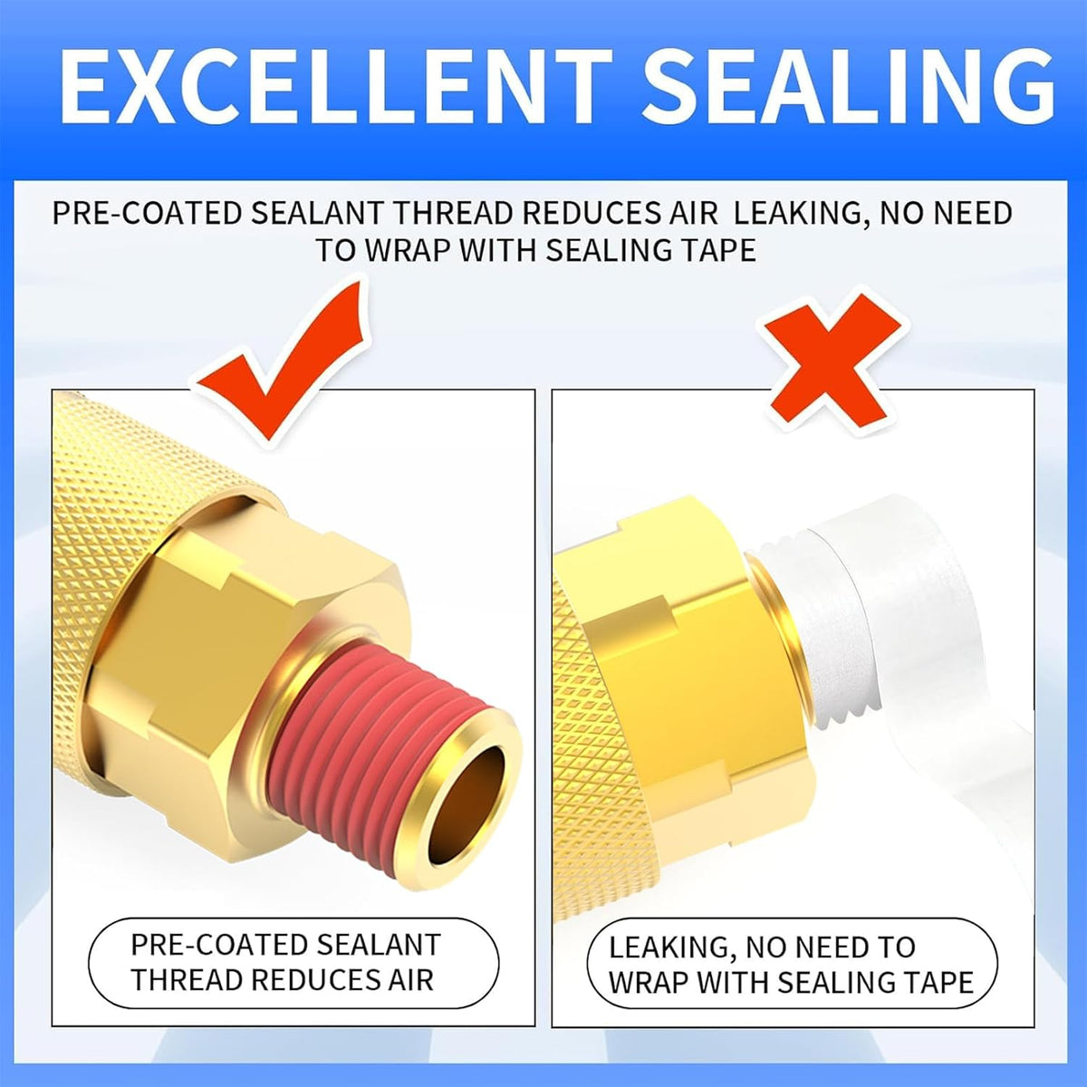 chillwaves 1/4-inch brass male industrial coupler,1/4" npt male, front angle view