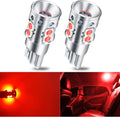 194 168 2825 W5W T10 LED Bulb Canbus Error Free Non-Polarity Replacement Bulbs for Dome Map Courtesy Door Trunk Cargo Lights, Brilliant Red (Pack of 2)