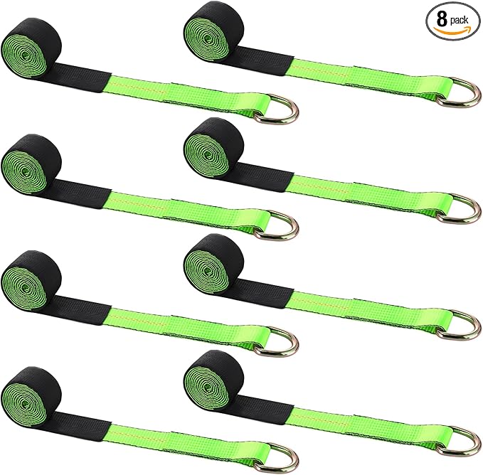8 Pack 2" X 8ft Tow Truck Straps Lasso Wheel Lift Straps Lasso Tow Strap by Wowangce