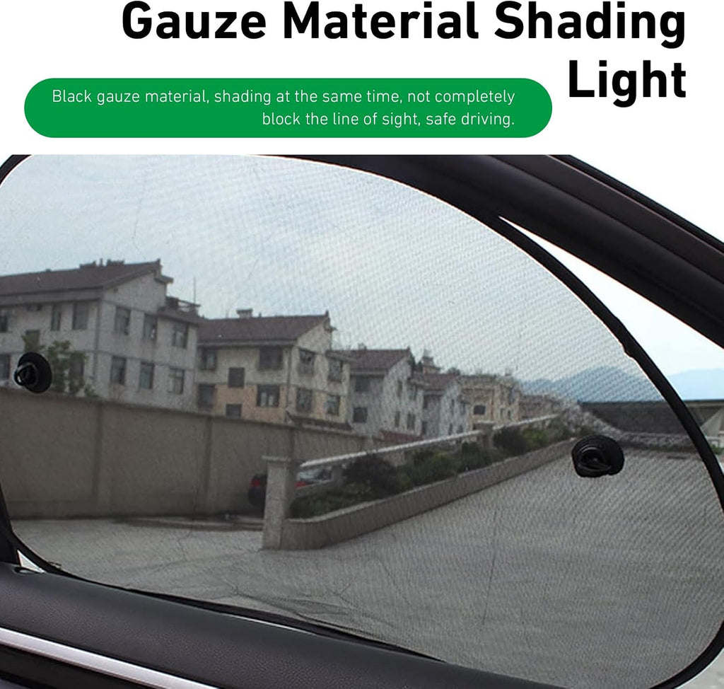2 Pack Car Window Shades, Breathable Mesh Side Window Sun Shade, Sun Blocker Protection for Car Windows, Automotive Interior Sun Protection Accessories for Baby, Kids and Pets (Black)