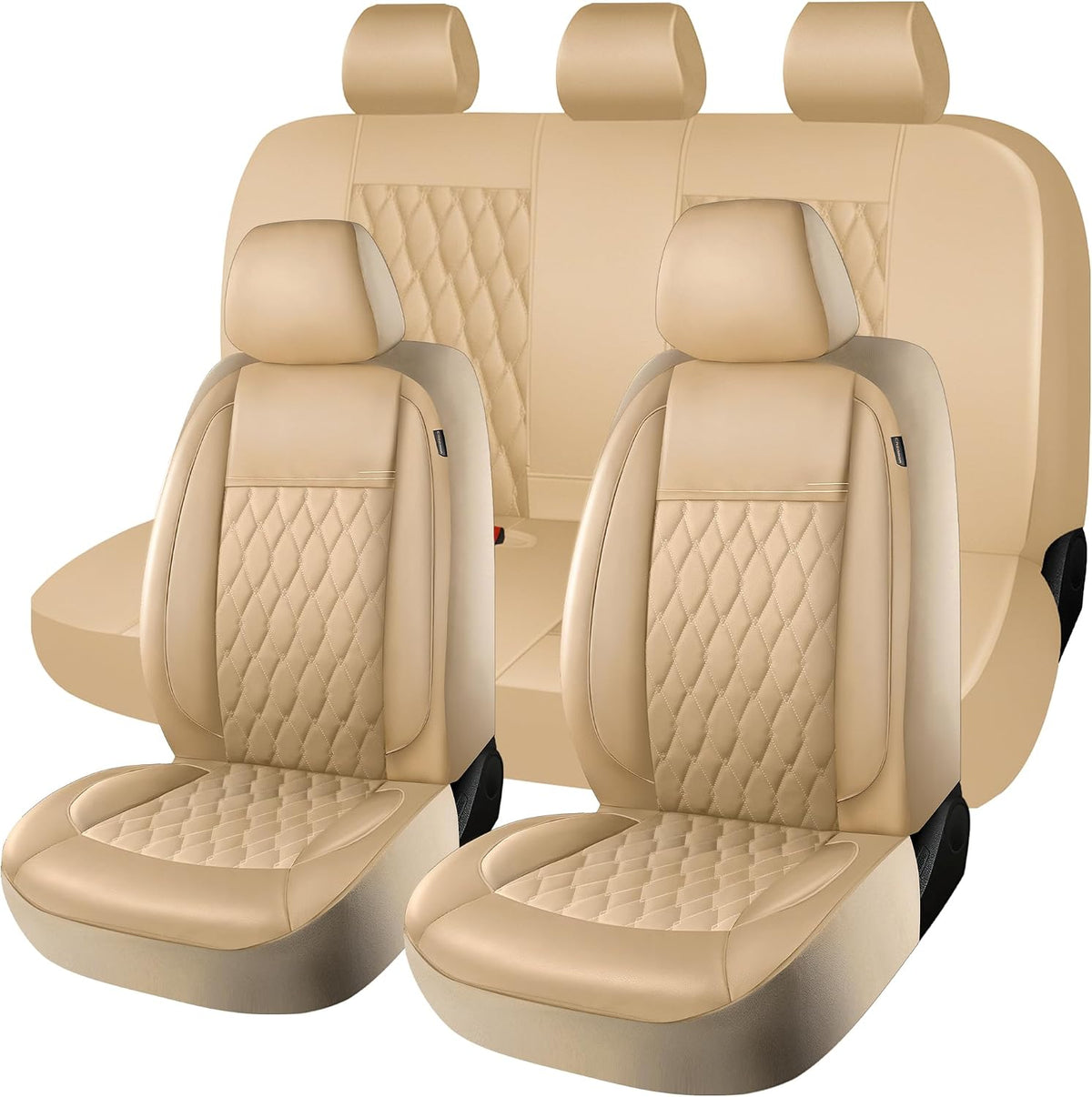caromop faux leather car seat covers full set,luxury, main product view