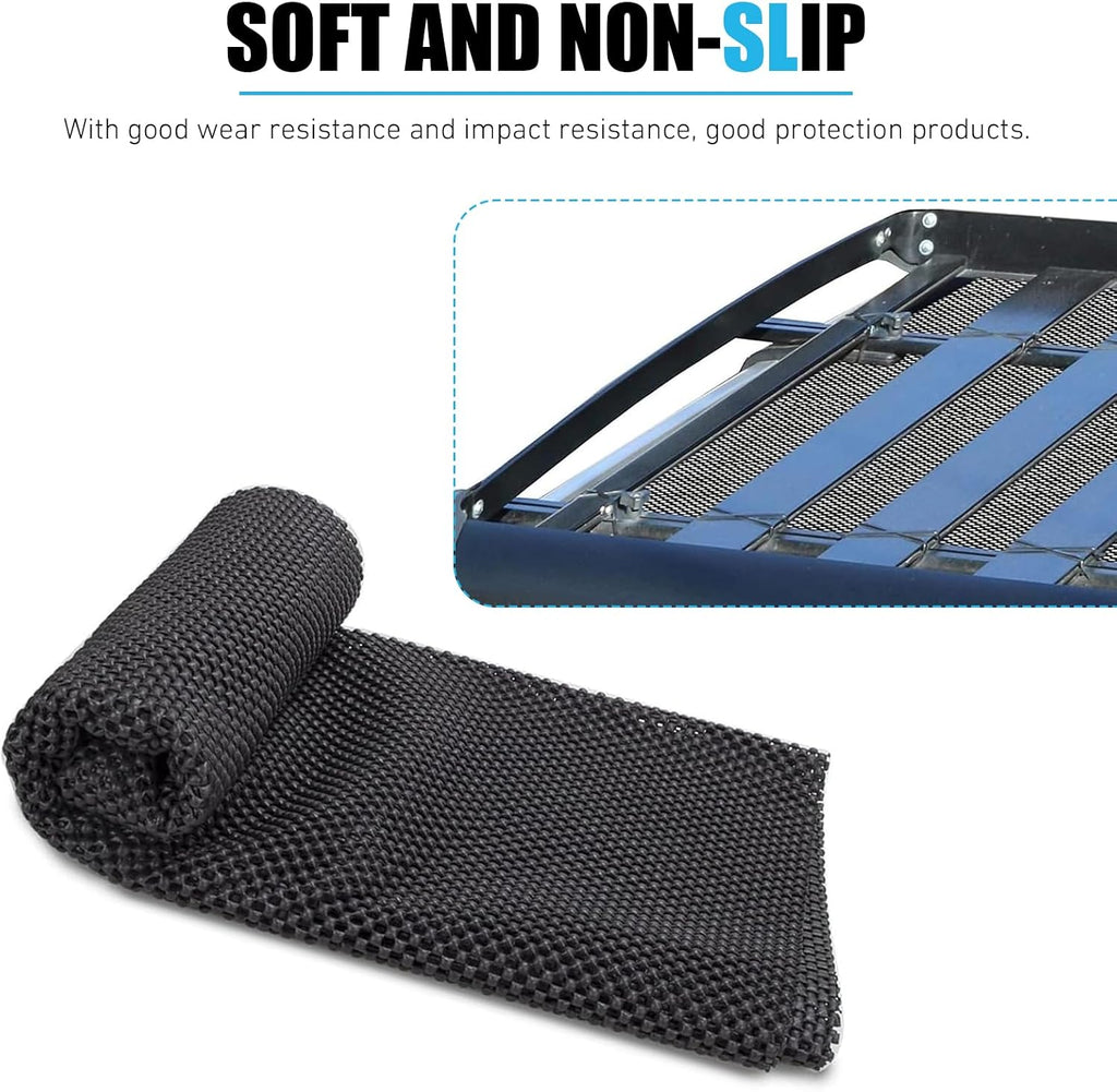 Car Roof Rack Pads, 47" x 39" Roof Cargo Bag Protective Mat/PVC Car Roof Storage Bag Protective Mat, Automotive Accessories for Most Cars (Black)