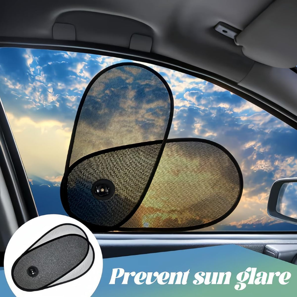 Car Sunshade 2 Pack PVC Adjustable Rotatable Side Window Privacy Sunscreen Heat Insulating Shade for Travel and Parking, 2pcs