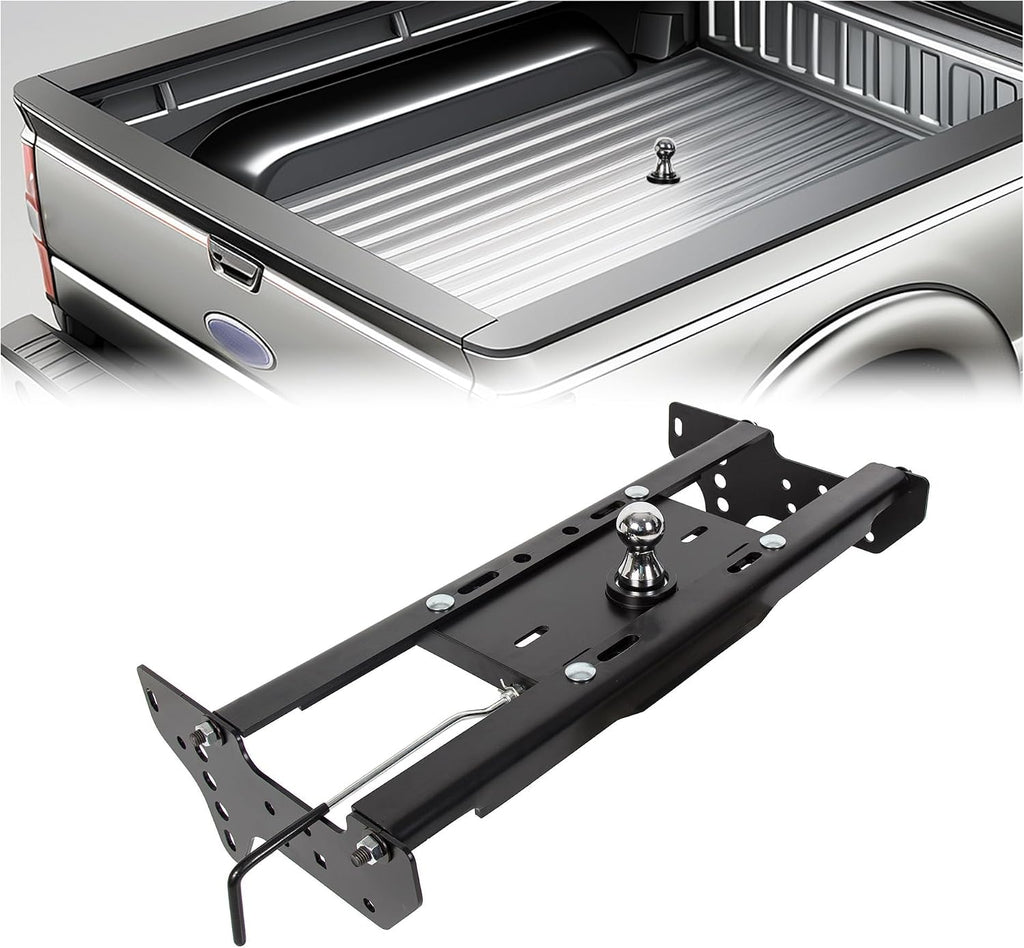 ECOTRIC Gooseneck Trailer Hitch Compatible with 1999-2016 Ford F250 F350 Super Duty Complete Underbed Gooseneck Rail Trailer Hitch System Kit, 2-5/16-In. Flip-Over Ball, 30,000 lbs