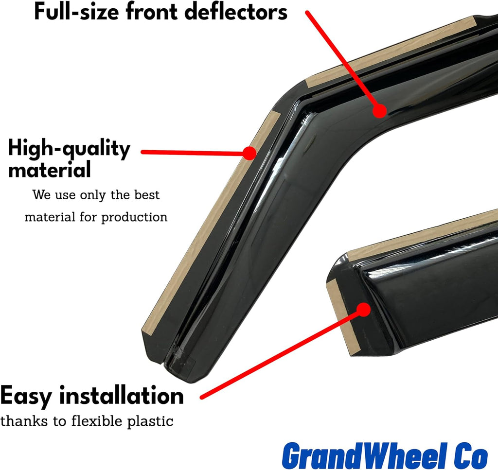 window deflectors smoke tinted in-channel side window vent, package contents