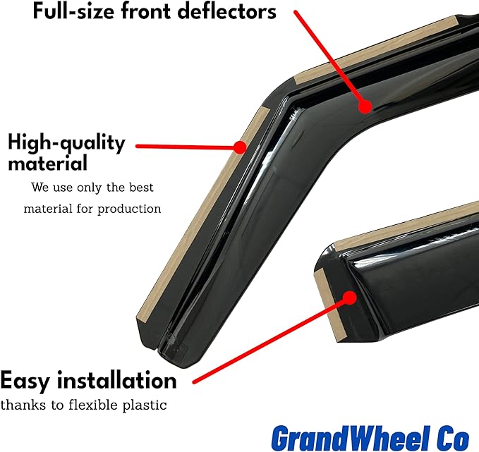 Window Deflectors Smoke Tinted in-Channel Side Window Vent Visor Deflectors - Image 6