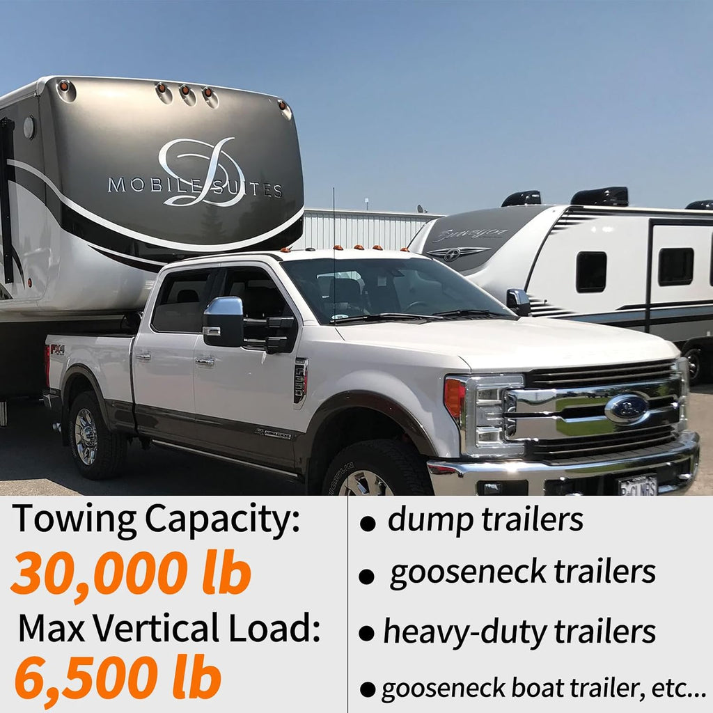 5th Wheel to Gooseneck Adapter Fits Industry-Standard 5th Wheel Rails, Gooseneck Hitch Plate with 2-5/16 Inch Ball, for Towing Heavy Trailers
