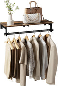 luxspire 28.7" wall mount clothes rack with wood, main product view